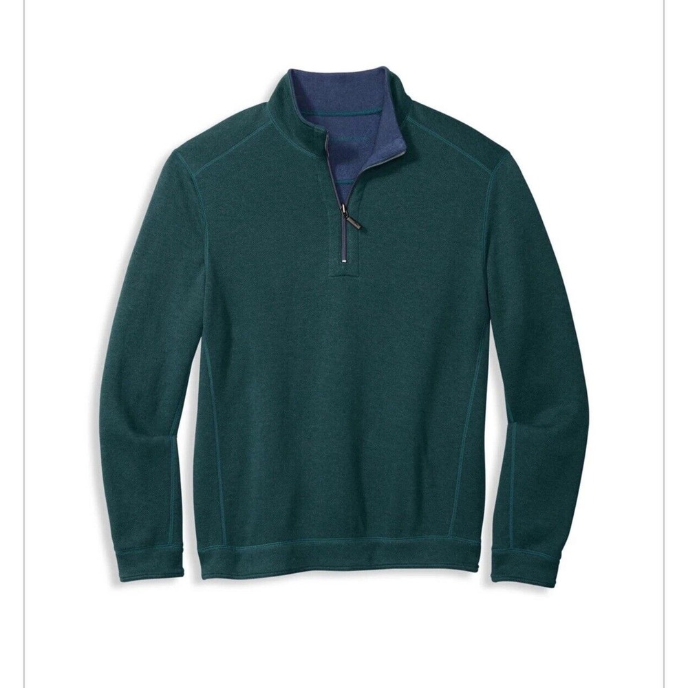 Tommy BahamaFlipshore Reversible1/2-Zip Pullover Men’s Large Color Seaway Heathe